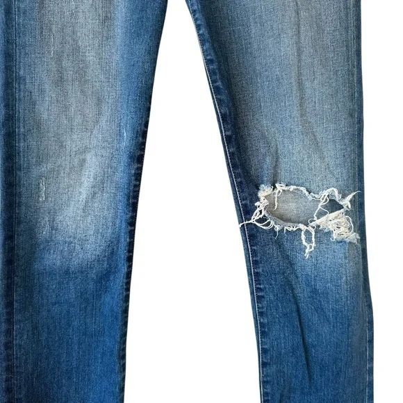 Jonathan Simkhai Womens River Distressed High Rise Straight Leg Jeans - Picture 5 of 16